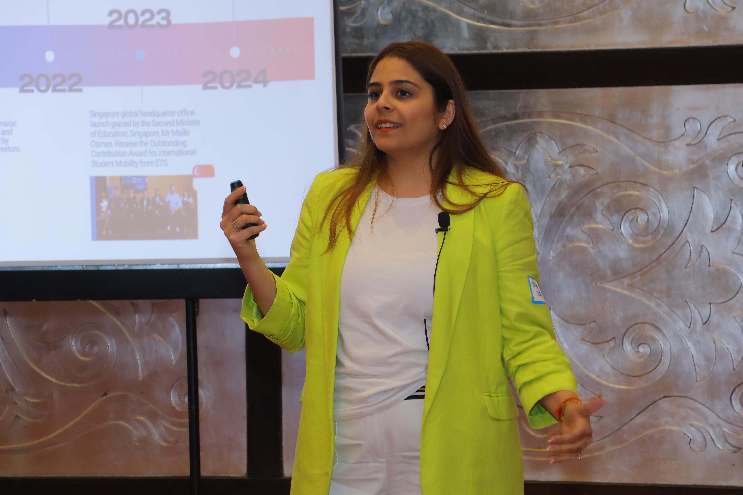 Swati Seth engaging with the audience during her talk